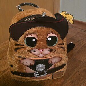 Loungefly Shrek Puss In Boots Plush Cosplay Mini Backpack NWT